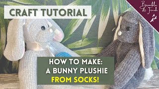 How to make a sock bunny! Craft tutorial  sock rabbit