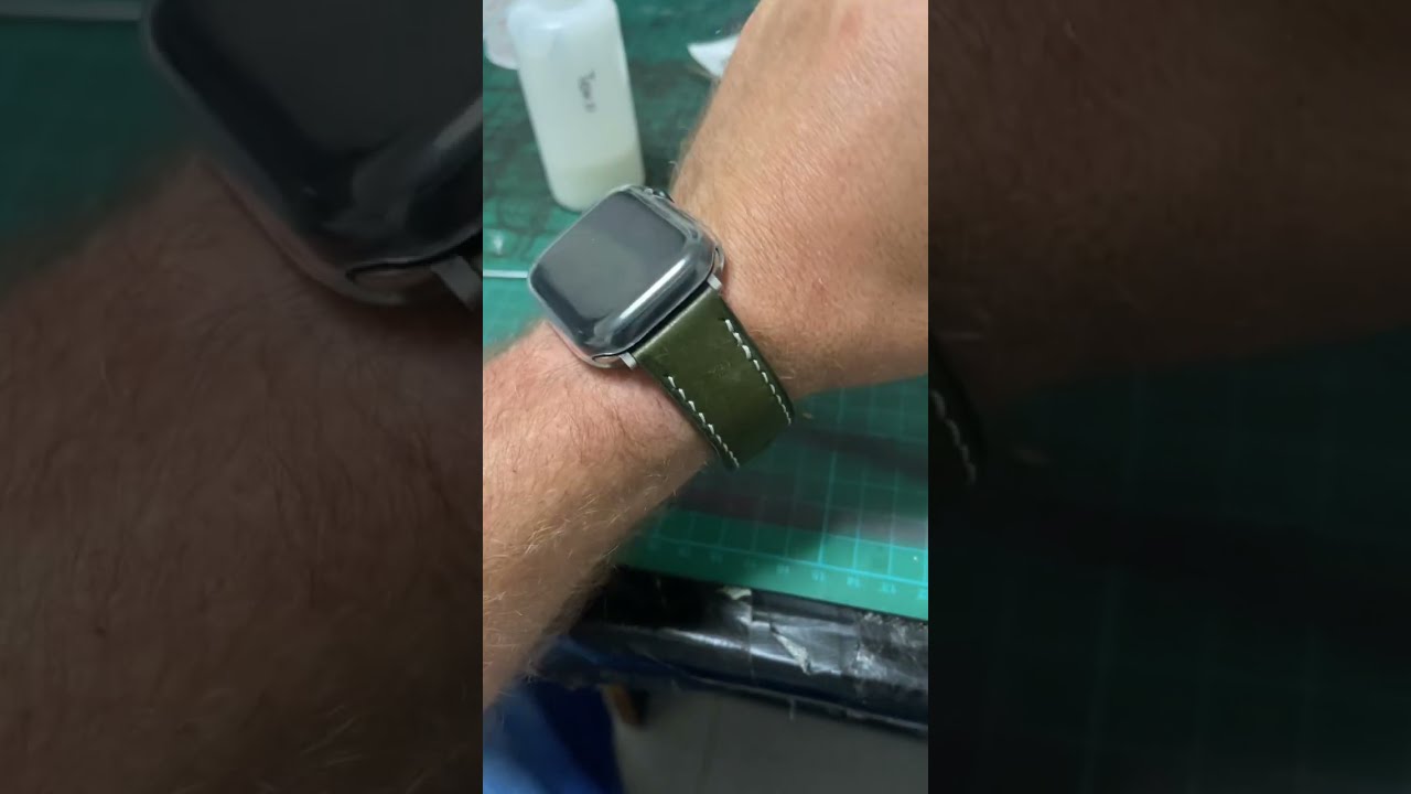 Apple Watch Rolex face with handmade leather strap