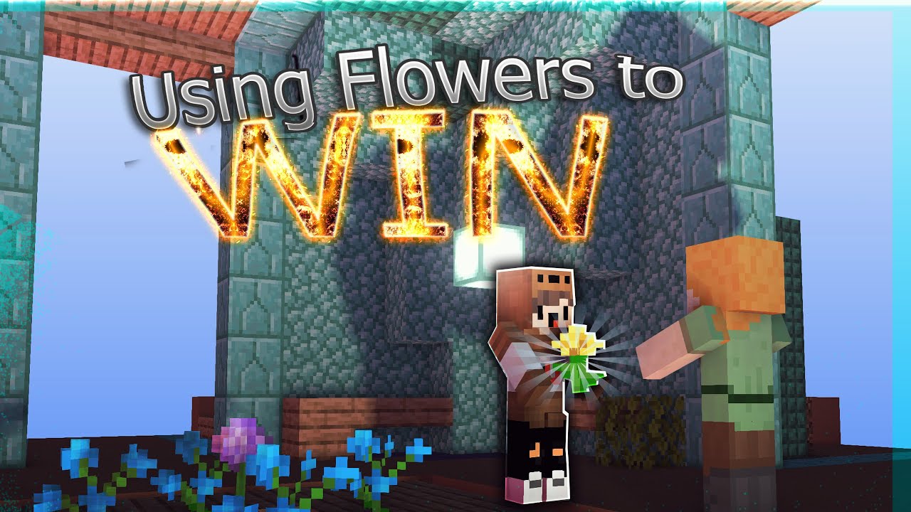 Using flowers to win bedwars | Most op item in bedwars