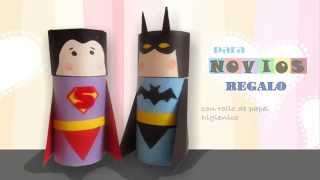 #regalo para novio divertidos de #superman y batman - #regalo for #boyfriend #ingridgonzales