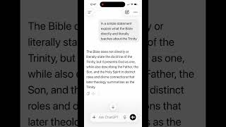 ChatGTP explains the Bible does Not teach the Trinity