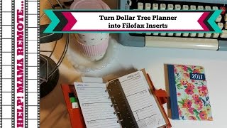Turn Dollar Tree Planner into Filofax Mini Inserts