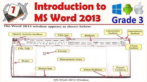 Introduction to MS Word 2013 (Ch 7) Grade 3