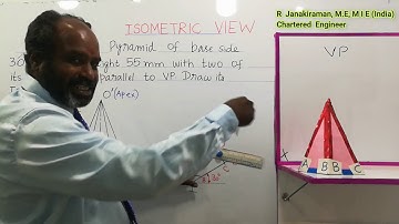 Isometric view of Hexagonal Pyramid On Engineering Graphics Subject Explained in English