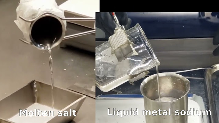 Molten salt and liquid metal sodium being poured