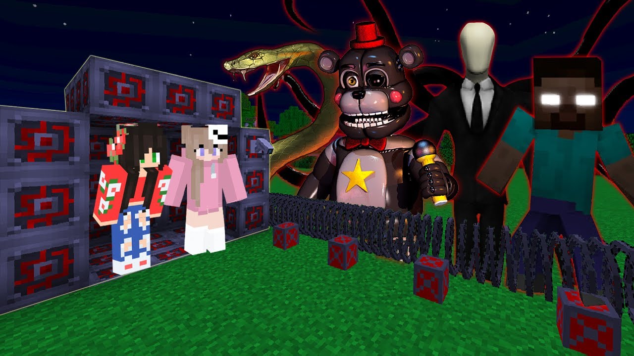 BASE 100 SEGURA CONTRA 100 MONSTROS Á NOITE NO MINECRAFT YouTube