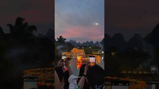 Stunning! Glowing Boats Illuminate China’s Karst Mountain River Festival in Guilin 🎇🚢 #chinatourism