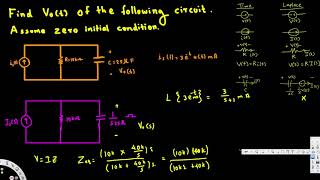 Laplace transform circuit analysis example