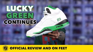 Another Lucky Green Shoe! Air Jordan 5 'Lucky Green' In Depth Review and On Feet.