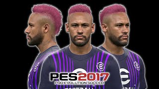 PES 2017 | NEW NEYMAR JR 2020 PINK HAIR FACE, CONVERTED FROM PES 21 | DOWNLOAD 
