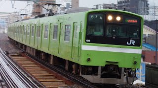 ［雨の中到着！］201系ND602編成　普通JR難波行き　東部市場前駅到着