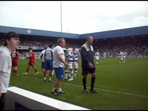 QPR V BORO Warnock shouting at ref