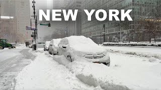 100 Hours Of NYC Snow Walk  Heavy Snowfall in New York City 4K NYC Snow Walk in Manhattan ASMR