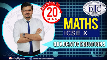 Quadratic Equations || Full Chapter || Maths || ICSE 10 || Reduced Syllabus || 2020-21 || in Hindi