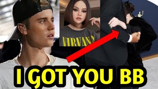 Justin Bieber reassuring Selena Gomez of his love amid Selena Gomez falling on red carpet