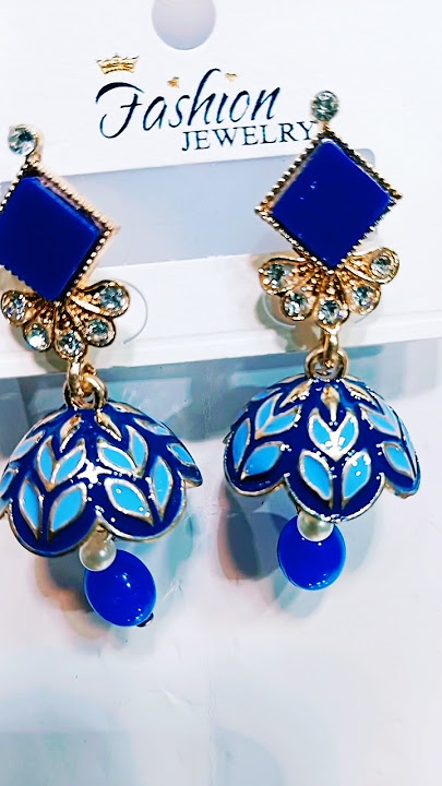 New blue earring designing beautiful #shorts #tiktok #video #ytshorts #tranding #jewellery#reels #fe