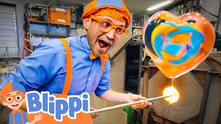 Blippi Blows Glass!  | Blippi  |  Educational Subtitled Videos  | Learning Videos for Kids
