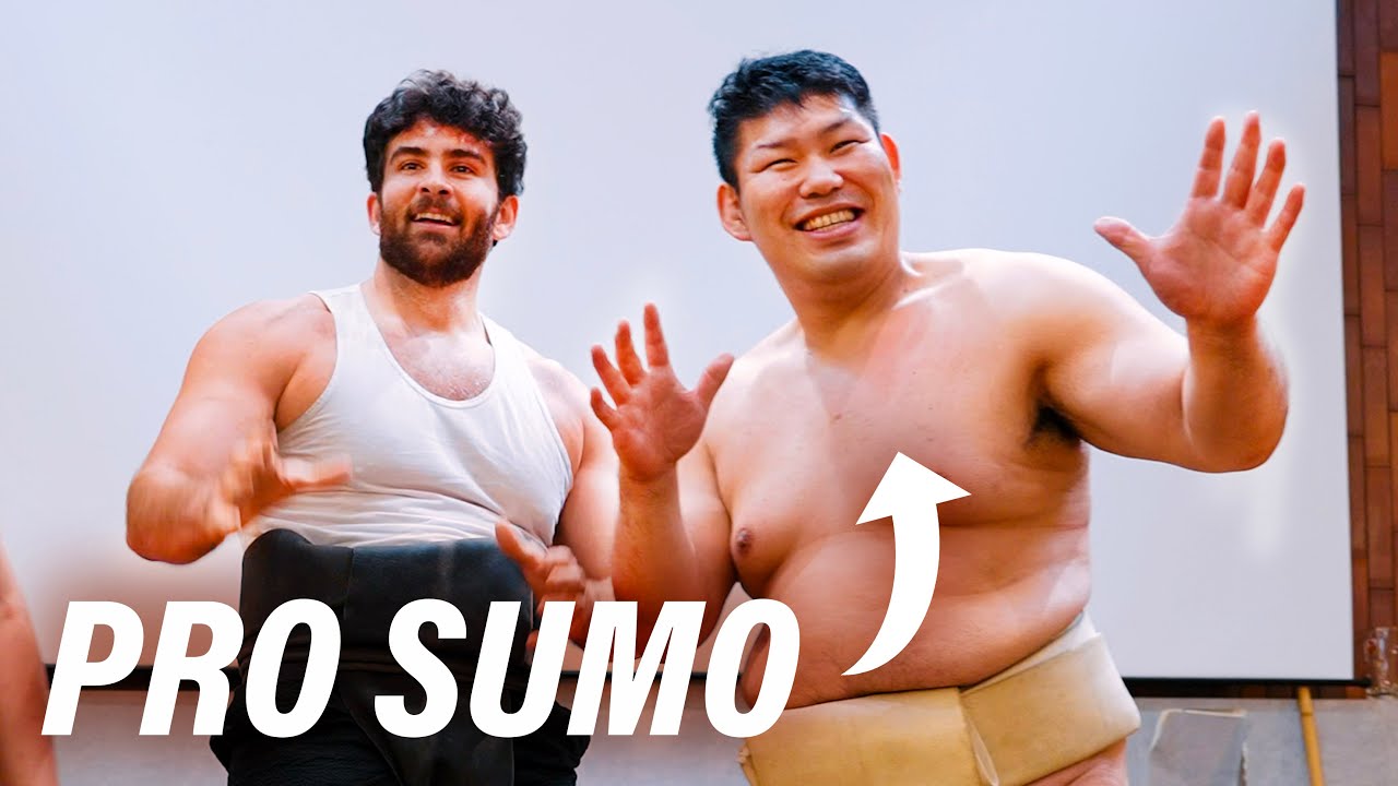 HASANABI CHALLENGES A PRO SUMO WRESTLER