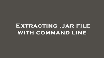 Extracting .jar file with command line