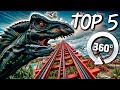 🔴 360° VR VIDEO || Top 5 Roller Coaster Dinosaurs 🐾 Jurassic World