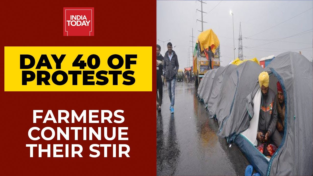 Farmers' Protest Enters Day 40| Heavy Rains Add To Woes Of Farmers Protesting At Delhi Borders