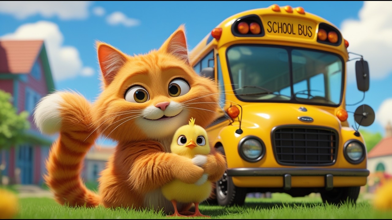 Рудий Мурчик і КОЛЕСА АВТОБУСА КРУТЯТЬСЯ | Котик Мурчик і Дитячі Забавки