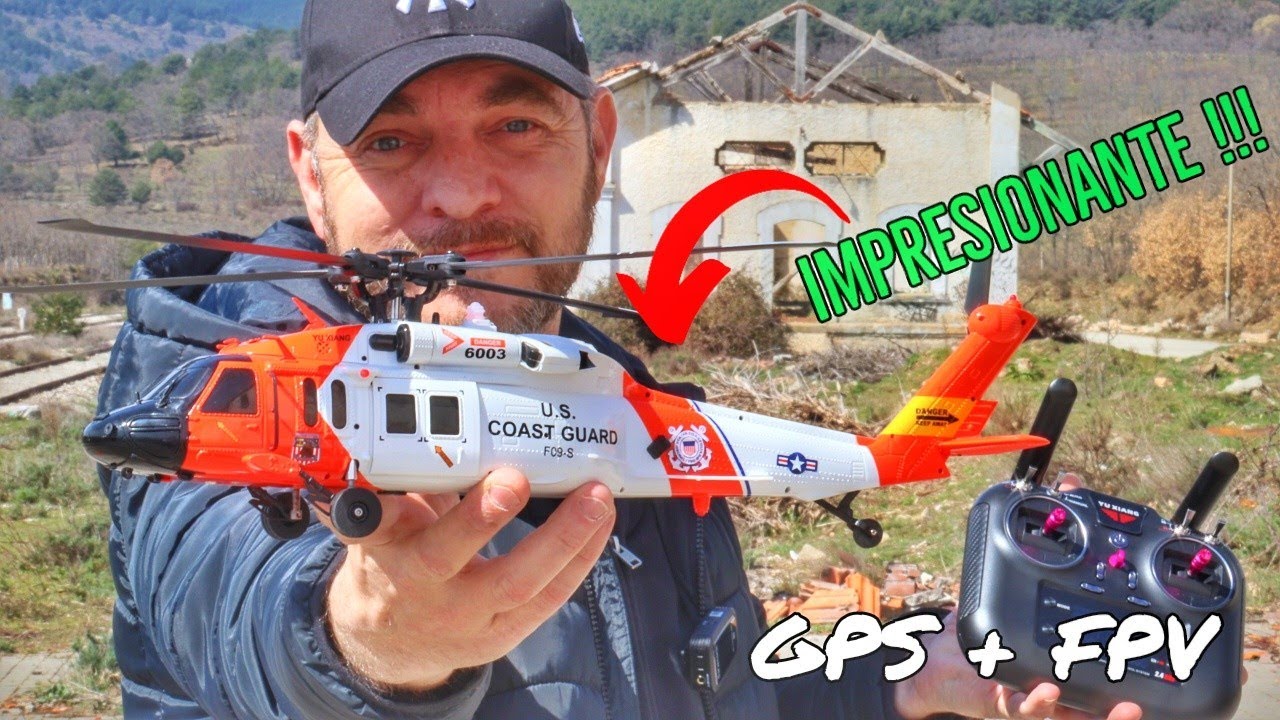 profundo espacio Crítico 🚁 RC HELICOPTER with GPS and FPV 😱 YXZNRC F09-S Black hawk coast guard  MH-60 helicopter - YouTube