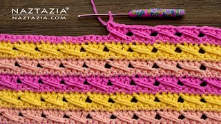 HOW to CROCHET CROSS OVER STITCH  Fast and Easy Scarf and Blanket Stitches by Naztazia