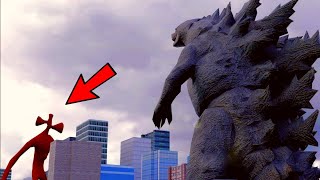 Siren Head vs Godzilla in real life