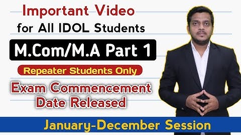 MA/MCOM Part 1 Exam Dates | Repeater | January Session |  Mumbai University IDOL | ASHISH SIR