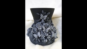 TUTORIAL VASO MIXED MEDIA ART - Mixed Media - altered vase