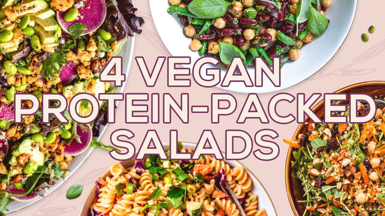 4 Vegan Protein Packed Salads Vegan Afternoon with Two Spoons YouTube