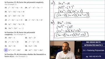 Big Ideas Math [IM3]: 3.4 - Factoring Polynomials (Lecture & Problem Set)
