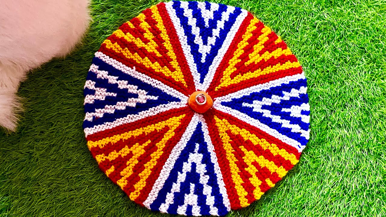 बिलकुल ही आसान तरीक़े से बनाये राउंड शेप 8 कली वाला पायदान/ Easy Doormat!