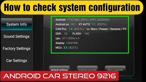 System configuration in 9216 Android car stereo - [Step by Step] [Full Video] - Shekhar Maxxlink