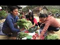 Selling vegetables and cooking making traditional banana wine robert  green forest life