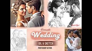 Romantic Wedding Oil & Sketch Photoshop Action#weddingphotoshopaction, #romanticwedding, screenshot 3