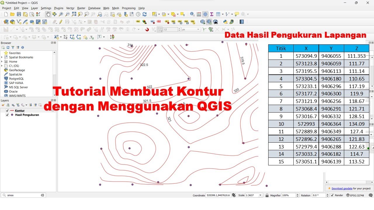 QGIS | Tutorial Pemula Membuat Kontur dari Hasil Pengukuran Lapangan ...