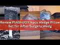 Review PIASHJOY 4pcs Wedge Pillow Set for After Surgery,Wedge Pillows for Back Pain Relief and Leg P