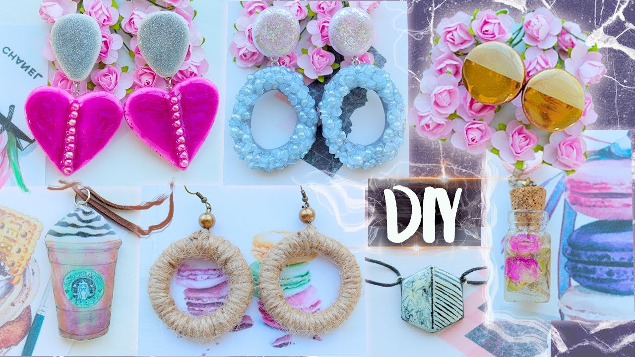 7 DIY Jewelry for Everyday EASY Epoxy Resin Polymer Clay - YouTube