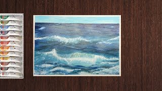 How to Paint Ocean Waves for Beginners - Acrylic Painting Study Tutorial - 100th Video -Step by Step