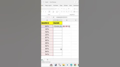 Excel RANK Function Top to Bottom Ranking | #RamzanTechX