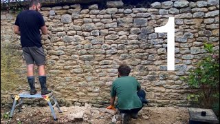 Repointing A Old Stone Wall With Lime Mortar #1