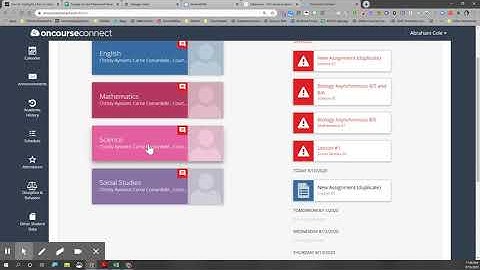 OnCourse Classroom Overview for Students