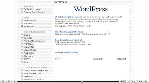 How to install WordPress from Fantastico | Tutorial