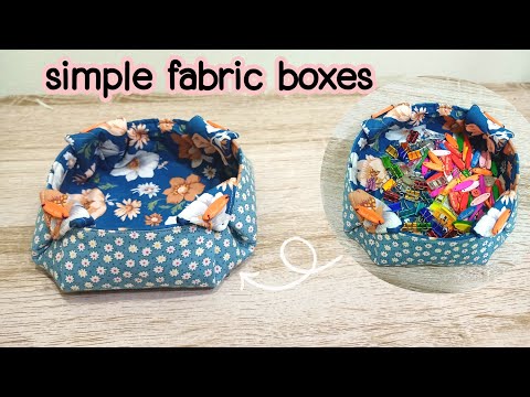diy simple fabric boxes  | how to make sew simple fabric boxes | fabric storage box