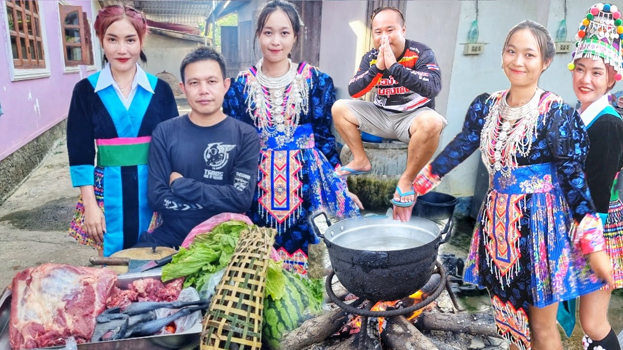 รถตู้นอน🚐ออนทัวร์ EP#57 กินข้าวบ้านสาวม้งวังเวียง สปป-ลาว