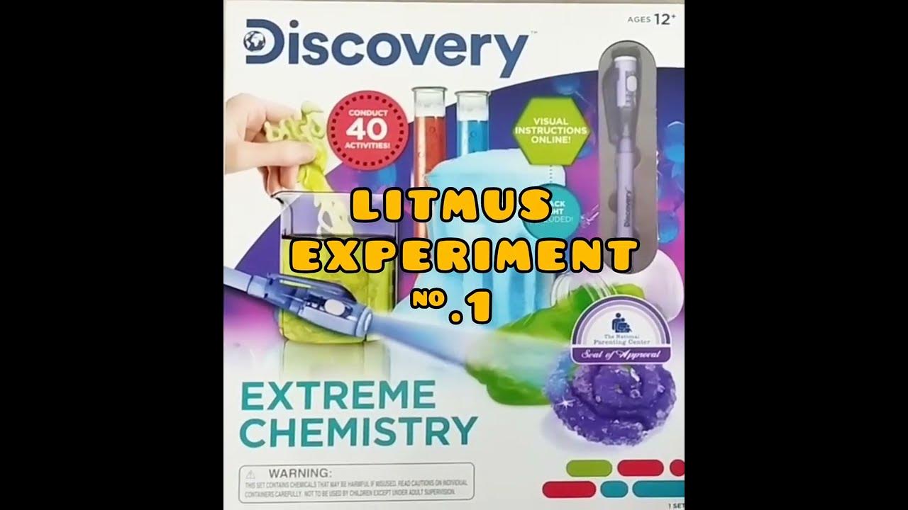 Litmus experiment 1 with Aqsa craft discovery extreme chemistry box