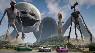 Siren Head, Moon Wake Up & Sea Eater Attacked My Car🚗💥