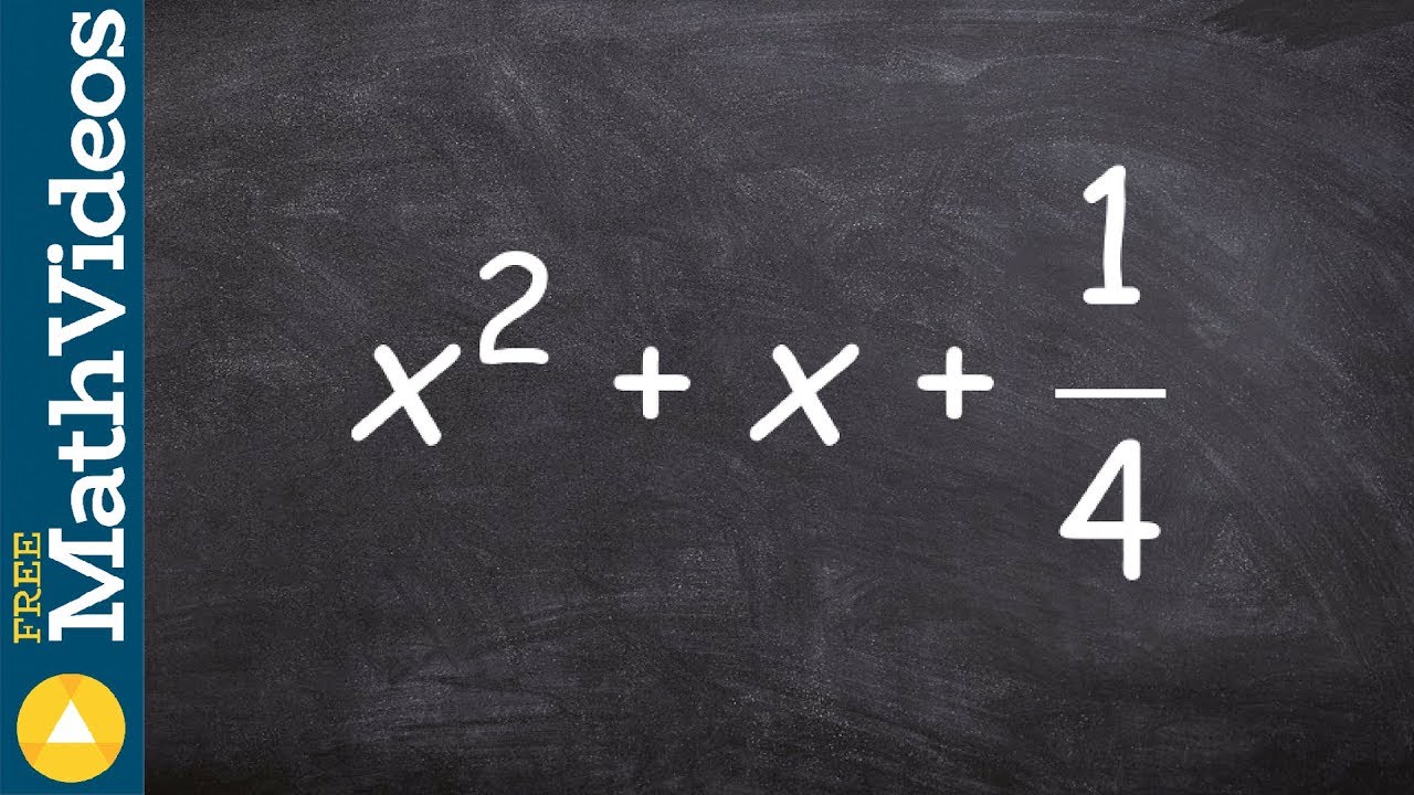 Factoring a perfect square trinomial with fractions, boo ex 31, x^2 + x + 1/4